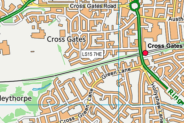 LS15 7HE map - OS VectorMap District (Ordnance Survey)