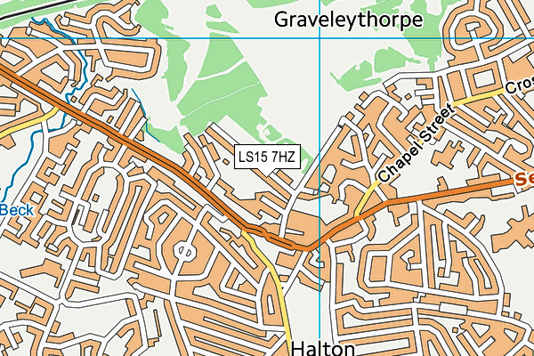 LS15 7HZ map - OS VectorMap District (Ordnance Survey)