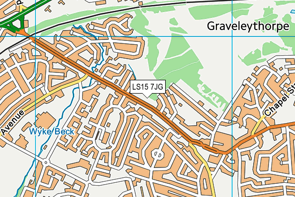 LS15 7JG map - OS VectorMap District (Ordnance Survey)