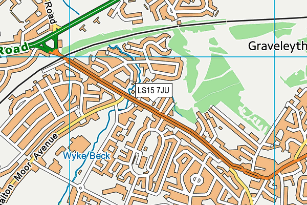 LS15 7JU map - OS VectorMap District (Ordnance Survey)