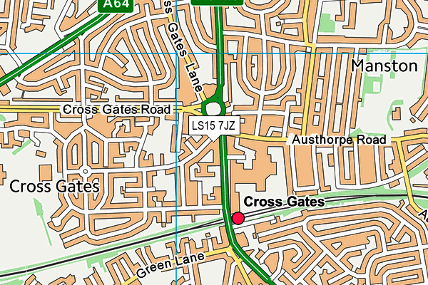 LS15 7JZ map - OS VectorMap District (Ordnance Survey)