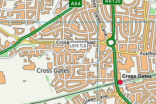 LS15 7LS map - OS VectorMap District (Ordnance Survey)