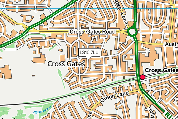 LS15 7LU map - OS VectorMap District (Ordnance Survey)