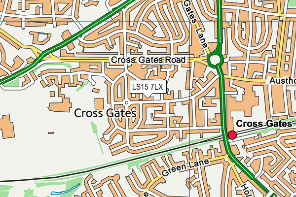 LS15 7LX map - OS VectorMap District (Ordnance Survey)