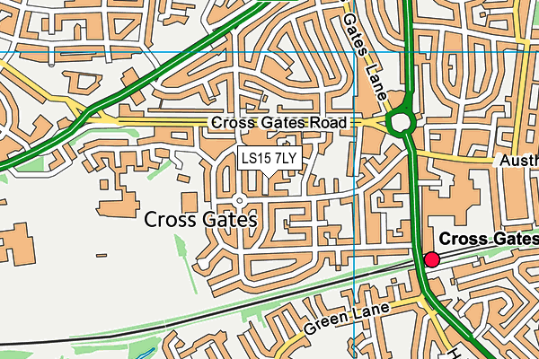 LS15 7LY map - OS VectorMap District (Ordnance Survey)