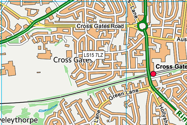 LS15 7LZ map - OS VectorMap District (Ordnance Survey)