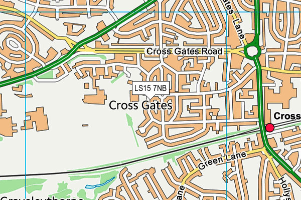 Cross Gates Primary School map (LS15 7NB) - OS VectorMap District (Ordnance Survey)
