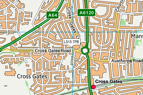 LS15 7PB map - OS VectorMap District (Ordnance Survey)