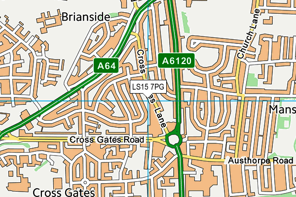 LS15 7PG map - OS VectorMap District (Ordnance Survey)