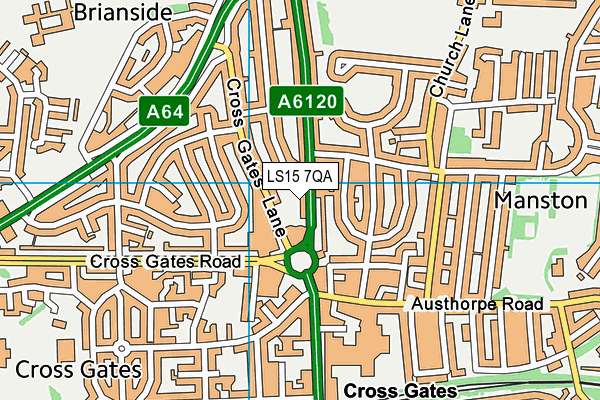 LS15 7QA map - OS VectorMap District (Ordnance Survey)