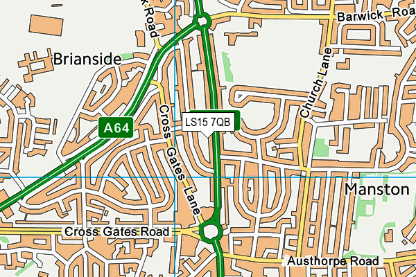 LS15 7QB map - OS VectorMap District (Ordnance Survey)