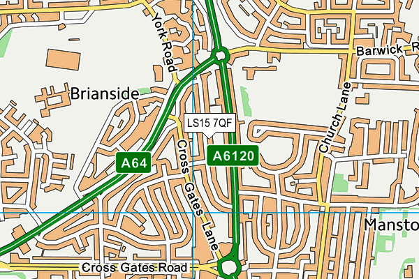 LS15 7QF map - OS VectorMap District (Ordnance Survey)