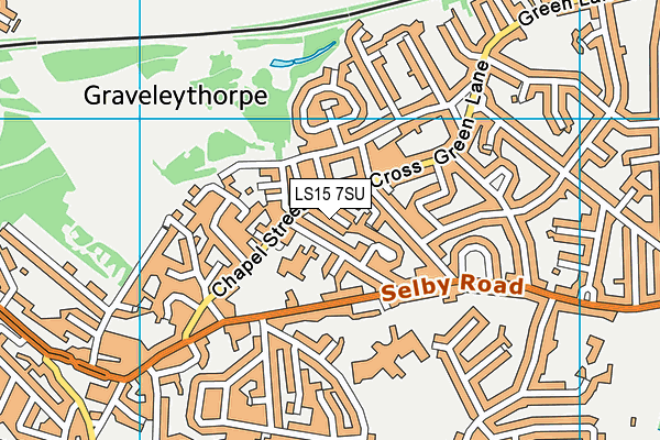 LS15 7SU map - OS VectorMap District (Ordnance Survey)