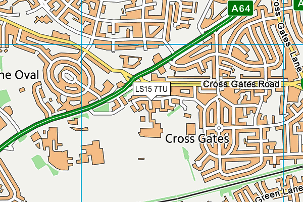 Cross Gates Community Centre map (LS15 7TU) - OS VectorMap District (Ordnance Survey)