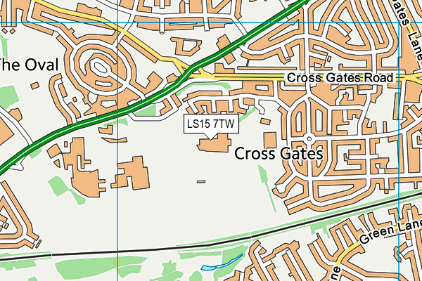 LS15 7TW map - OS VectorMap District (Ordnance Survey)