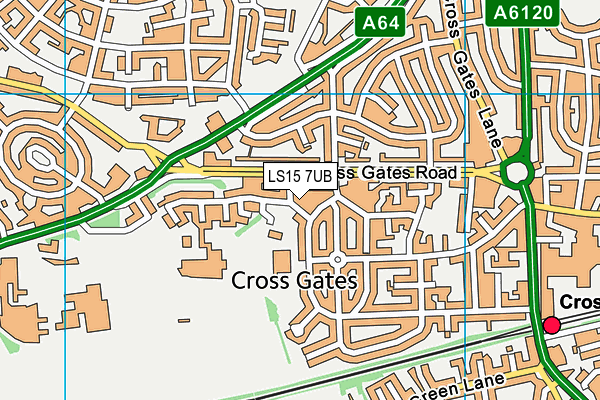 LS15 7UB map - OS VectorMap District (Ordnance Survey)