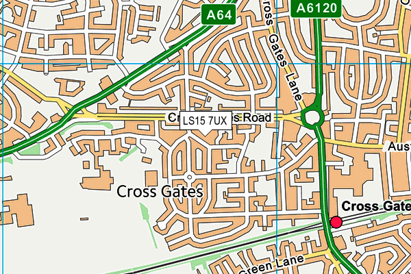 LS15 7UX map - OS VectorMap District (Ordnance Survey)