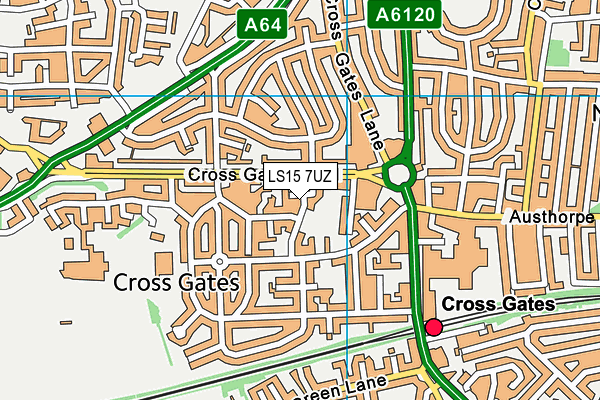 LS15 7UZ map - OS VectorMap District (Ordnance Survey)