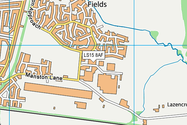 LS15 8AF map - OS VectorMap District (Ordnance Survey)