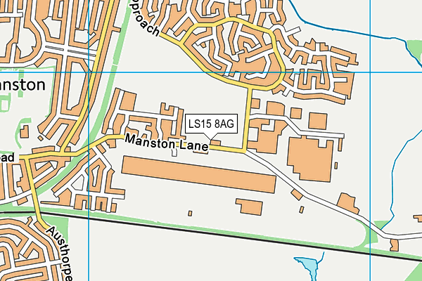LS15 8AG map - OS VectorMap District (Ordnance Survey)