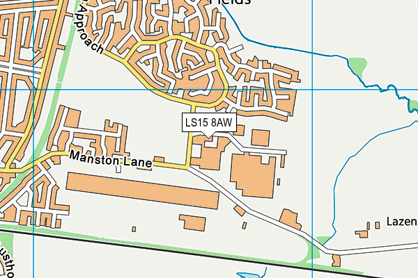 LS15 8AW map - OS VectorMap District (Ordnance Survey)