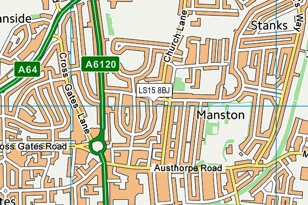 LS15 8BJ map - OS VectorMap District (Ordnance Survey)