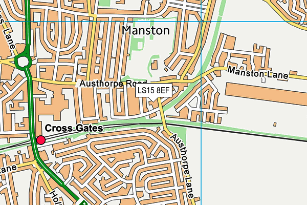 LS15 8EF map - OS VectorMap District (Ordnance Survey)