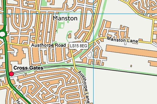 LS15 8EG map - OS VectorMap District (Ordnance Survey)