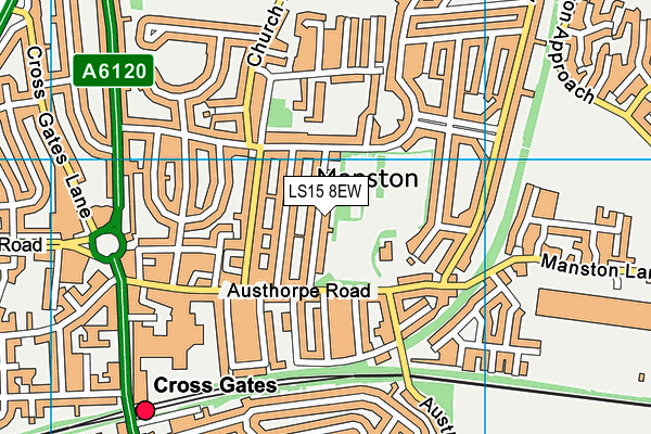 LS15 8EW map - OS VectorMap District (Ordnance Survey)