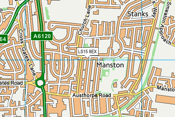 LS15 8EX map - OS VectorMap District (Ordnance Survey)