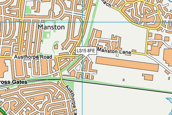 LS15 8FE map - OS VectorMap District (Ordnance Survey)