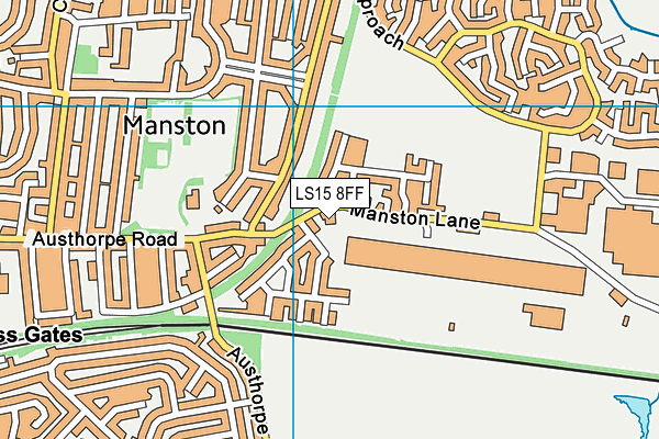 LS15 8FF map - OS VectorMap District (Ordnance Survey)