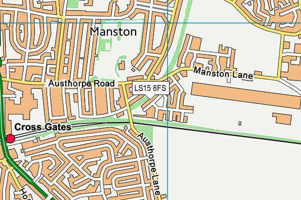 LS15 8FS map - OS VectorMap District (Ordnance Survey)