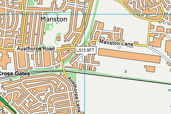 LS15 8FT map - OS VectorMap District (Ordnance Survey)