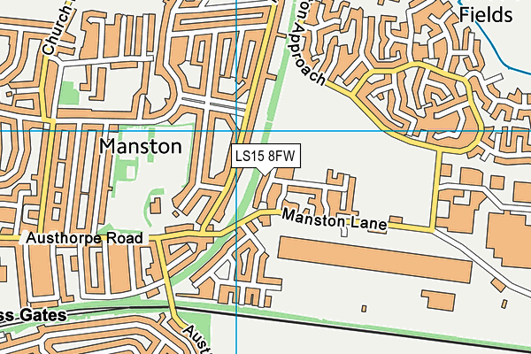 LS15 8FW map - OS VectorMap District (Ordnance Survey)