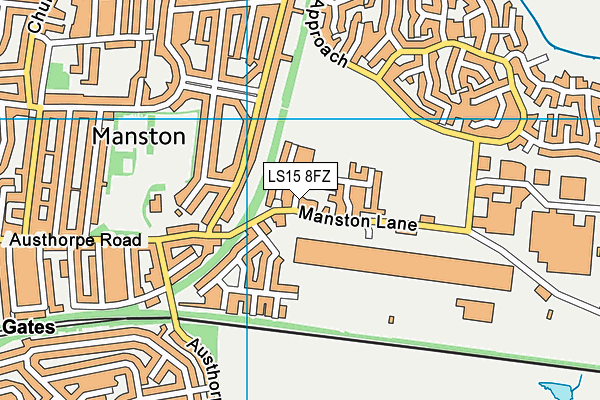 LS15 8FZ map - OS VectorMap District (Ordnance Survey)