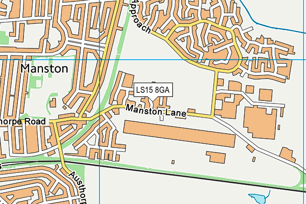 LS15 8GA map - OS VectorMap District (Ordnance Survey)