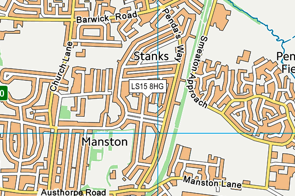 LS15 8HG map - OS VectorMap District (Ordnance Survey)