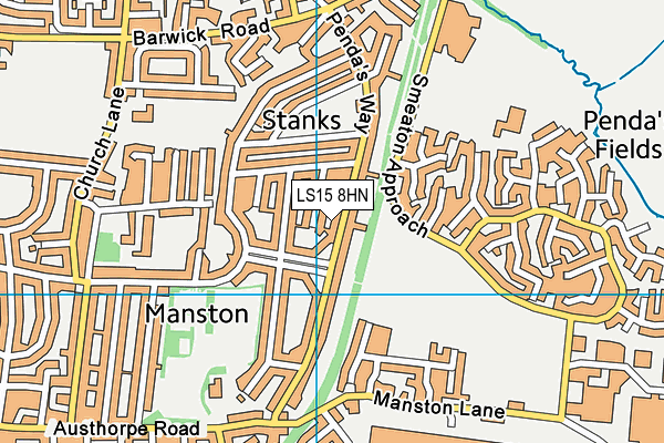 LS15 8HN map - OS VectorMap District (Ordnance Survey)