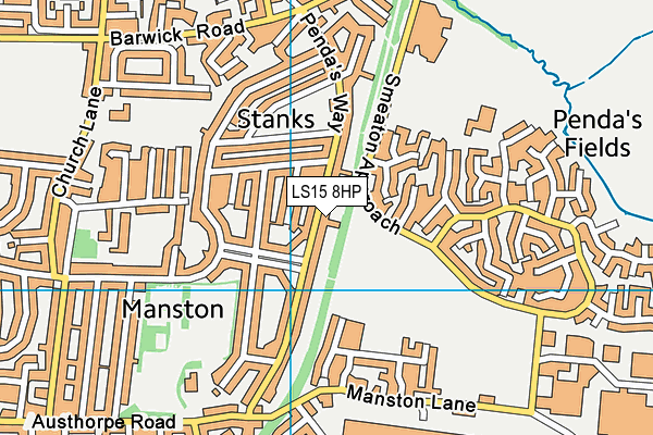LS15 8HP map - OS VectorMap District (Ordnance Survey)