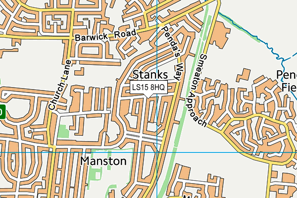 LS15 8HQ map - OS VectorMap District (Ordnance Survey)
