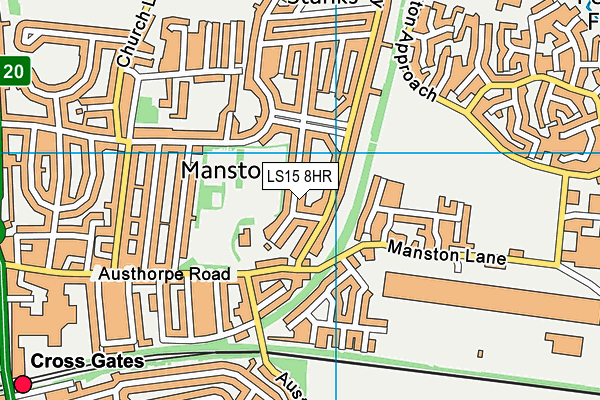 LS15 8HR map - OS VectorMap District (Ordnance Survey)