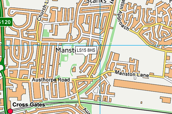 LS15 8HS map - OS VectorMap District (Ordnance Survey)
