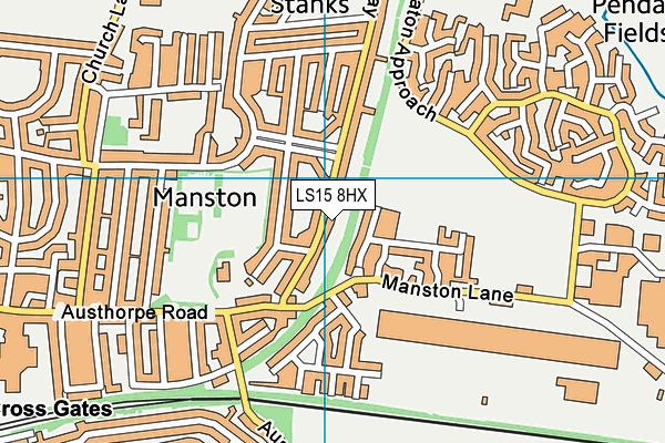LS15 8HX map - OS VectorMap District (Ordnance Survey)