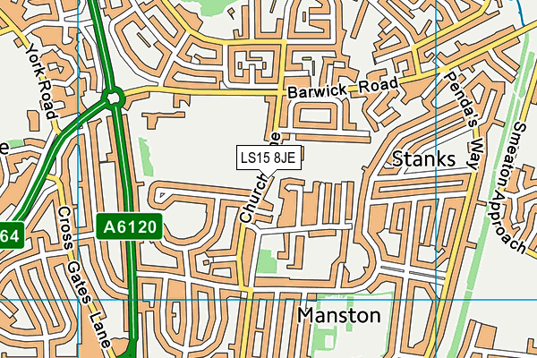 LS15 8JE map - OS VectorMap District (Ordnance Survey)