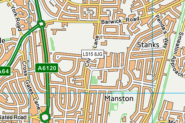 LS15 8JG map - OS VectorMap District (Ordnance Survey)