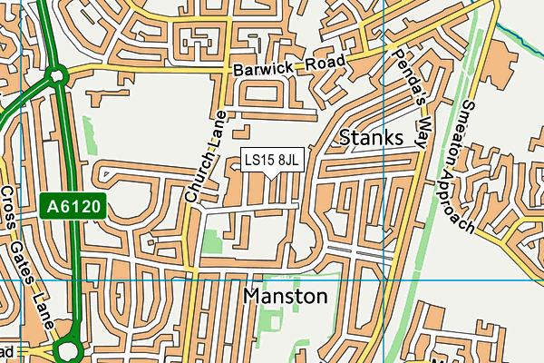 LS15 8JL map - OS VectorMap District (Ordnance Survey)