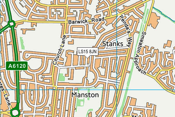 LS15 8JN map - OS VectorMap District (Ordnance Survey)