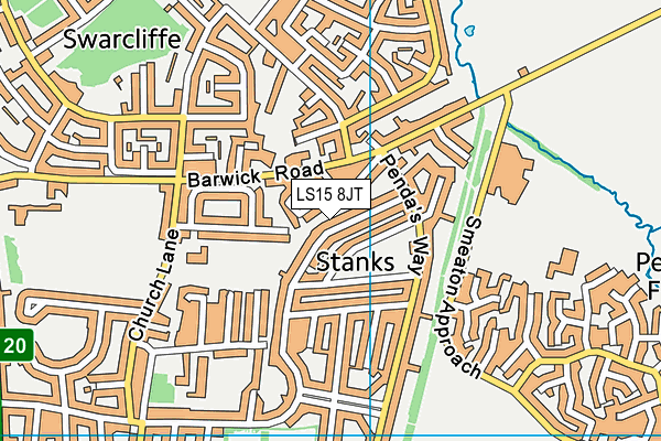 LS15 8JT map - OS VectorMap District (Ordnance Survey)