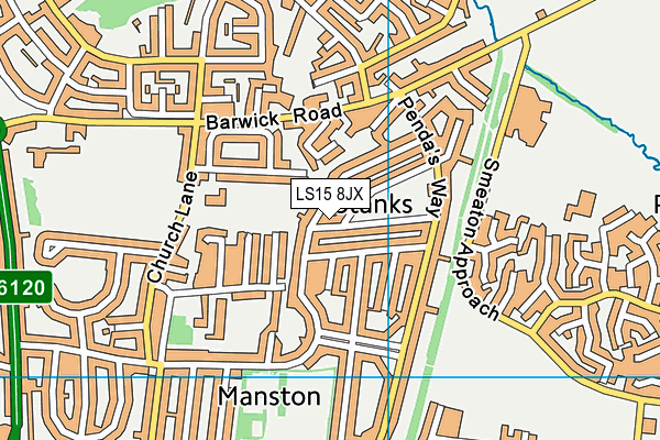 LS15 8JX map - OS VectorMap District (Ordnance Survey)
